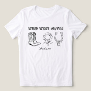 Western Wild West Moves Black-and-White T-Shirt Tri-Blend Shirt