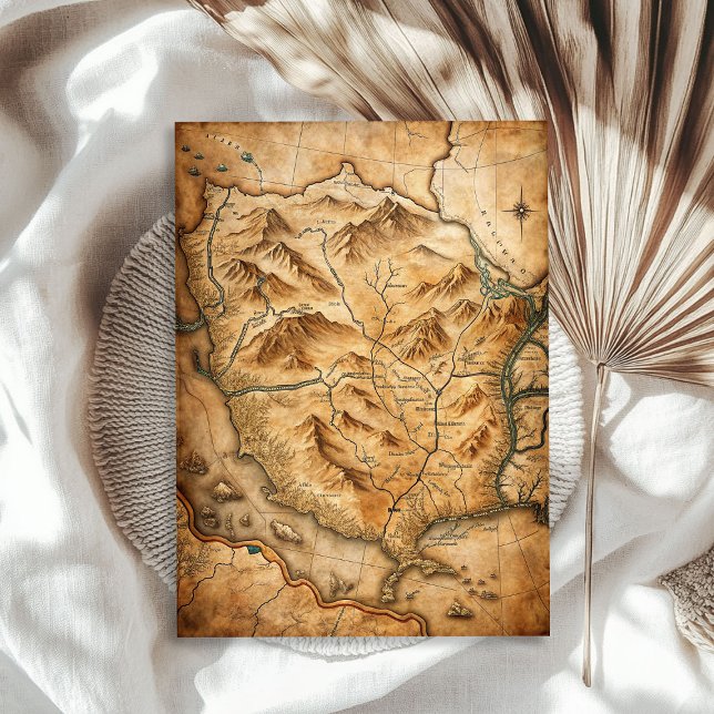 Western wild west old treasure map watercolor  tissue paper (Western wild west old treasure map watercolor tissue paper)