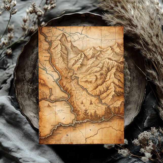 Western wild west old treasure map watercolor  tissue paper (Western wild west old treasure map watercolor tissue paper)