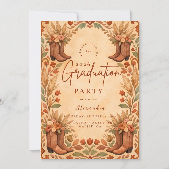 Western Wildflower Country Party Invitation (Front)