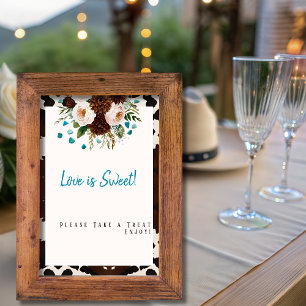 Western Wildflowers boho "Love is Sweet" Sign Invitation