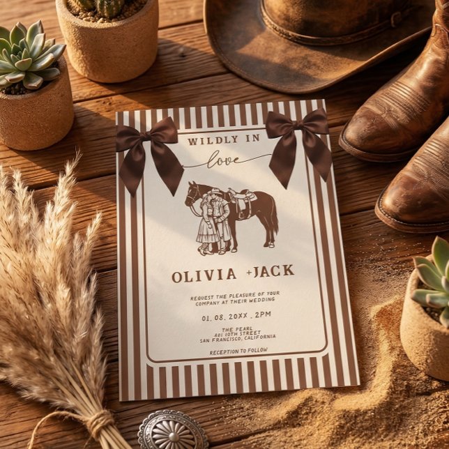 Western Wildly in love Hand Drawn Wedding Invitation (Creator Uploaded)