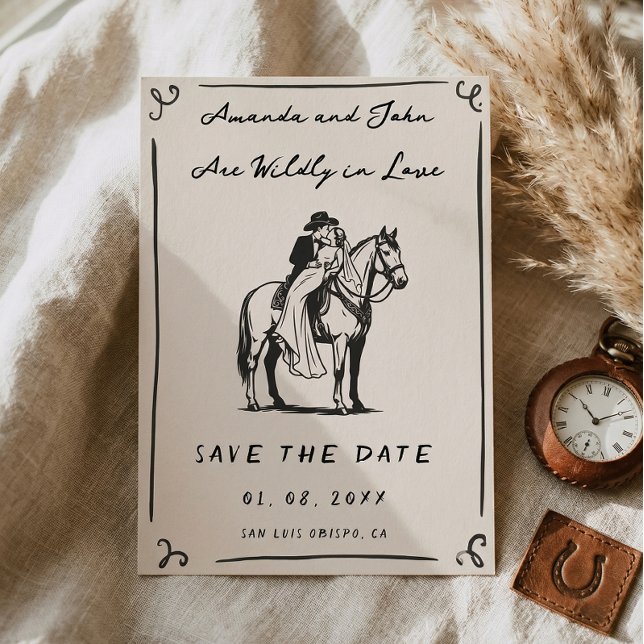 Western Wildly in Love Rustic Save the Date Invitation (Creator Uploaded)
