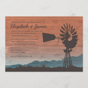 Western Windmill Wedding Invitations