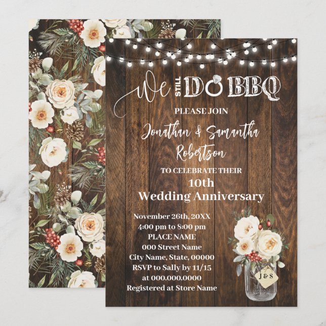 Western Winter We still do Wedding Anniversary Invitation (Front/Back)