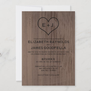 Western Wood Grain Wedding Invitations
