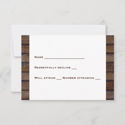 Western Wood Shabby Lace rsvp with envelopes