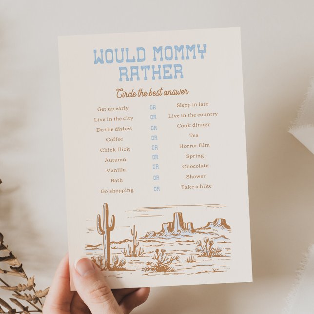 Western Would Mommy Rather Baby Shower Game (Creator Uploaded)