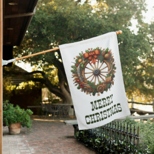 Western Wreath House Flag