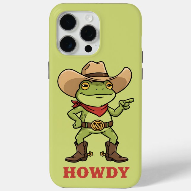 Western Yeehaw Frog Howdy Frog Funny Cowboy Meme Case-Mate iPhone Case (Back)