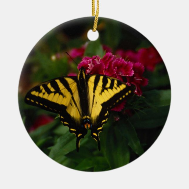 Western Yellow Swallowtail Ceramic Ornament (Front)
