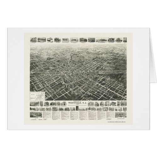 Westfield NJ Panoramic Map _ 1929