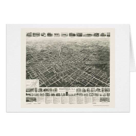 Westfield, NJ Panoramic Map - 1929 Cards (Front Horizontal)