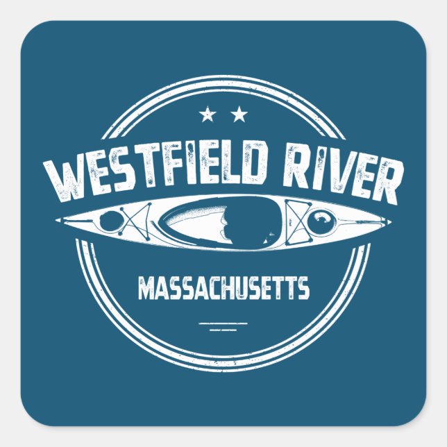Westfield River Massachusetts Kayaking Square Sticker (Front)