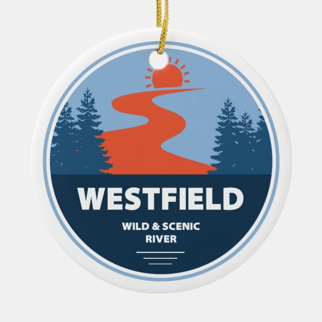 Westfield Wild And Scenic River Massachusetts Ceramic Ornament (Front)