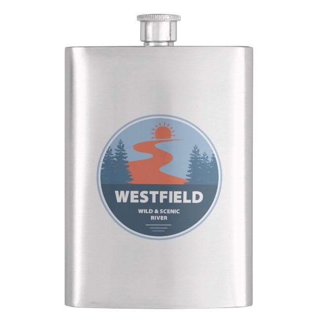 Westfield Wild And Scenic River Massachusetts Flask (Front)