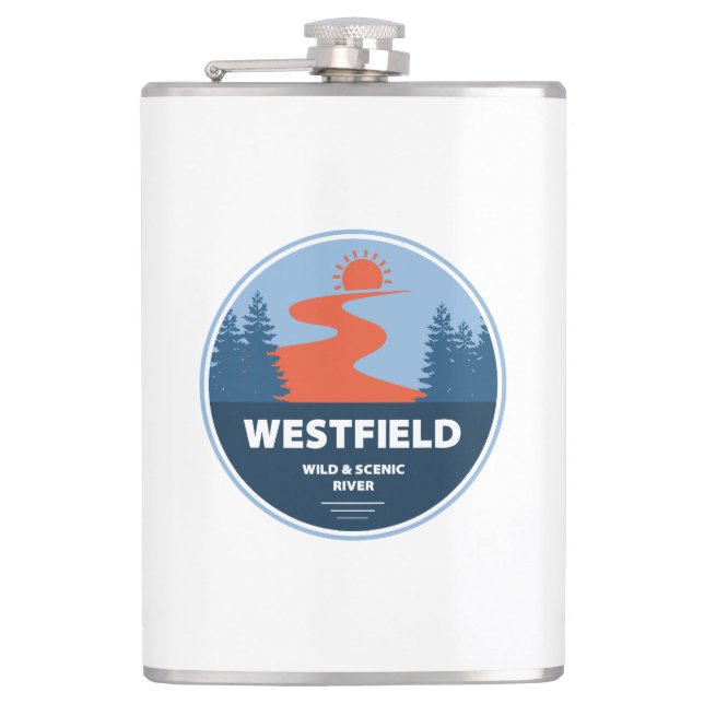 Westfield Wild And Scenic River Massachusetts Flask (Front)