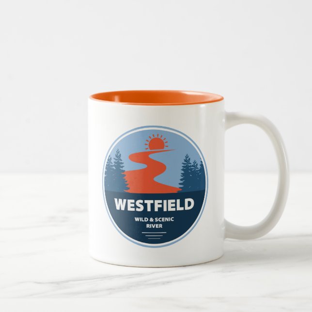 Westfield Wild And Scenic River Massachusetts Two-Tone Coffee Mug (Right)