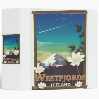 Westfjords Iceland travel poster 3 Ring Binder