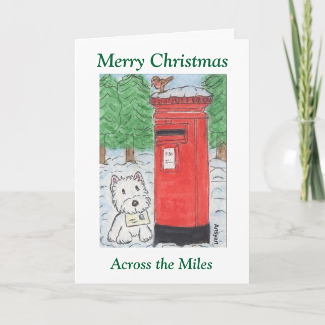 Westie Across the Miles Christmas Card (Front)
