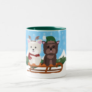 Westie and Cairn Terriers Winter Holidays Mug
