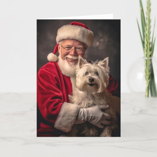 Westie and Santa Holiday Card