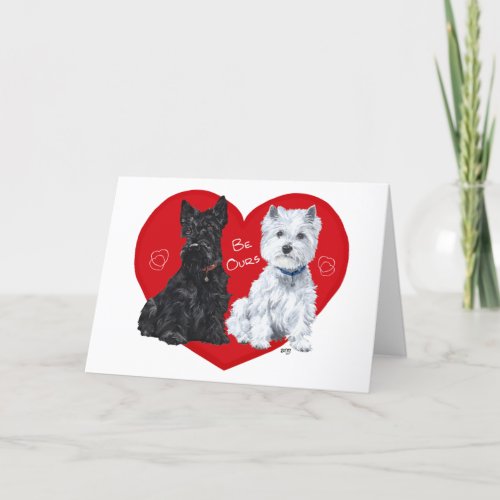 Westie and Scottie Valentine Holiday Card