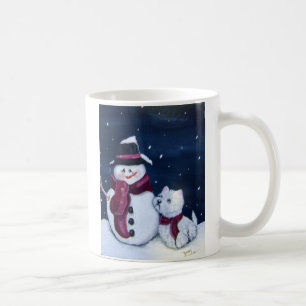 Westie and Snowman Mug