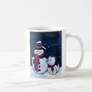 Westie and Snowman Mug