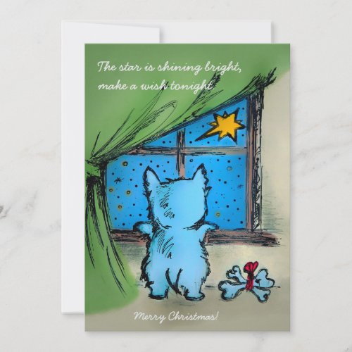 Westie and Starry Night _ Merry Christmas Holiday Card