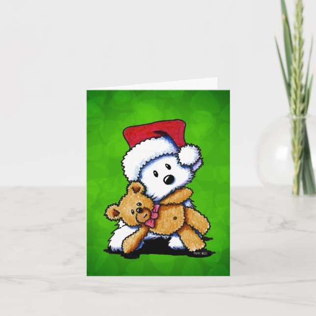 Westie and Teddy Bear Christmas Cards (Front)