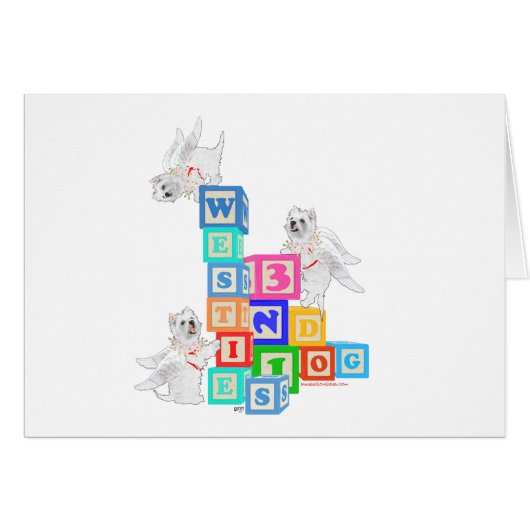 Westie Angel Blocks Cards (Front Horizontal)