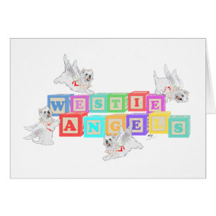 Westie Angel Blocks Cards