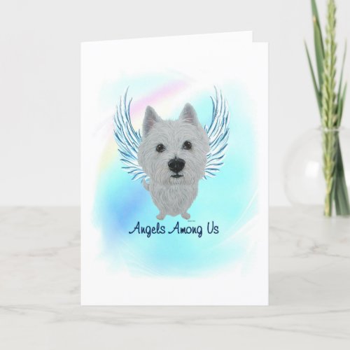 Westie Angel Dog Pet Loss Sympathy Card