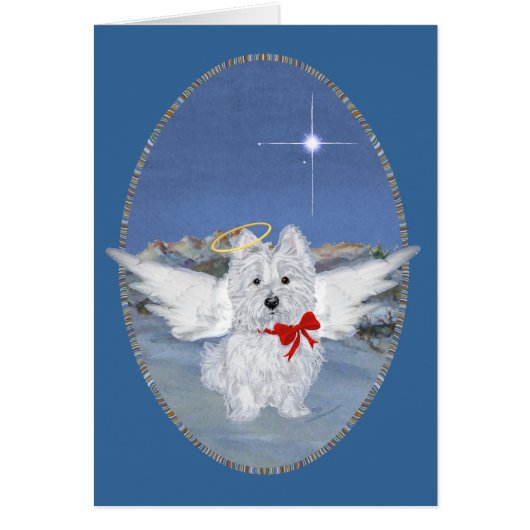 Westie Angel Greeting Card (Front)
