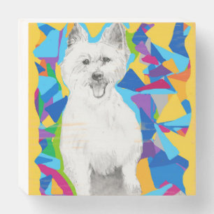 Westie Art Wooden Box Sign