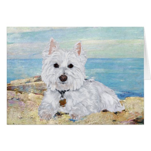 Westie at the Beach (Front Horizontal)
