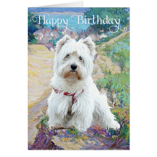 Westie at the Seashore Cards (Front)