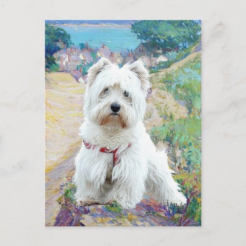 Westie at the Seashore Postcard