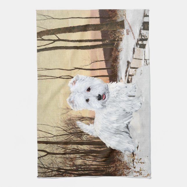 Westie at Twilight Towel (Vertical)
