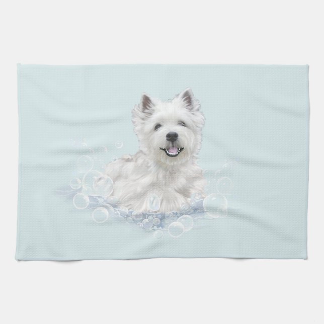 Westie Bath Time Fun Towel (Horizontal)