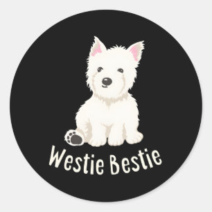 Westie Bestie West Highland White Terrier Classic Round Sticker