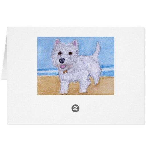 Westie Birthday card wife husband friend (Back Horizontal)