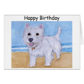 Westie Birthday card wife husband friend (Front Horizontal)