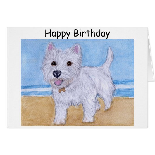 Westie Birthday card wife husband friend (Front Horizontal)