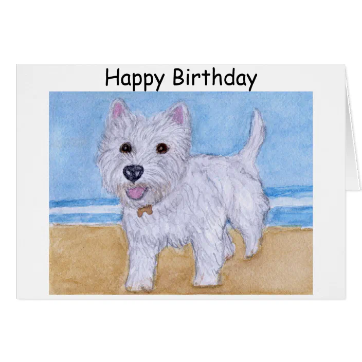 Blank Card ideal Mothers Day 4"x 6" Valentines etc. Cairn Terrier Dog 