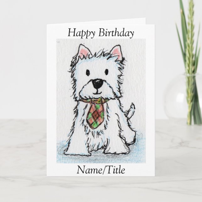 Westie Birthday greeting card friend husband (Front)