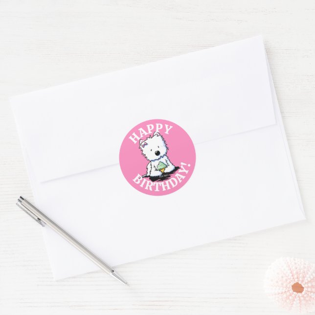 Westie BIRTHDAY KiniArt Stickers (Envelope)