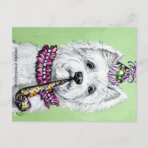 Westie Birthday Party Postcard