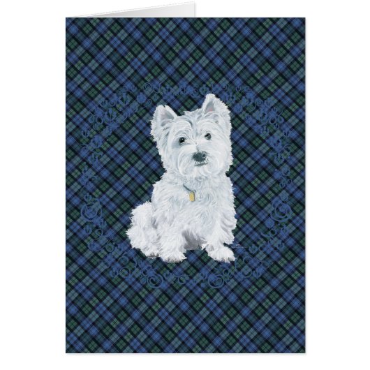 Westie Black Watch Tartan Cards (Front)